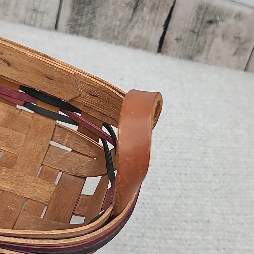 Gerald Henn Vintage 1995 “Workshop” Basket with Leather Strap Handles